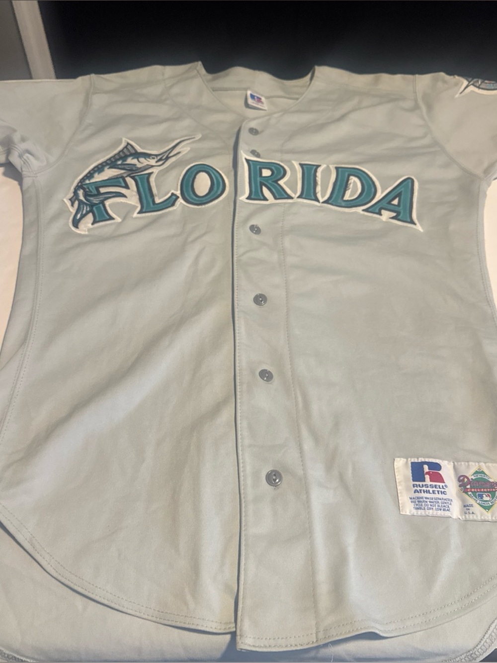 Vintage Russell Athletic diamond Collection Florida Marlins Jersey Sz 40